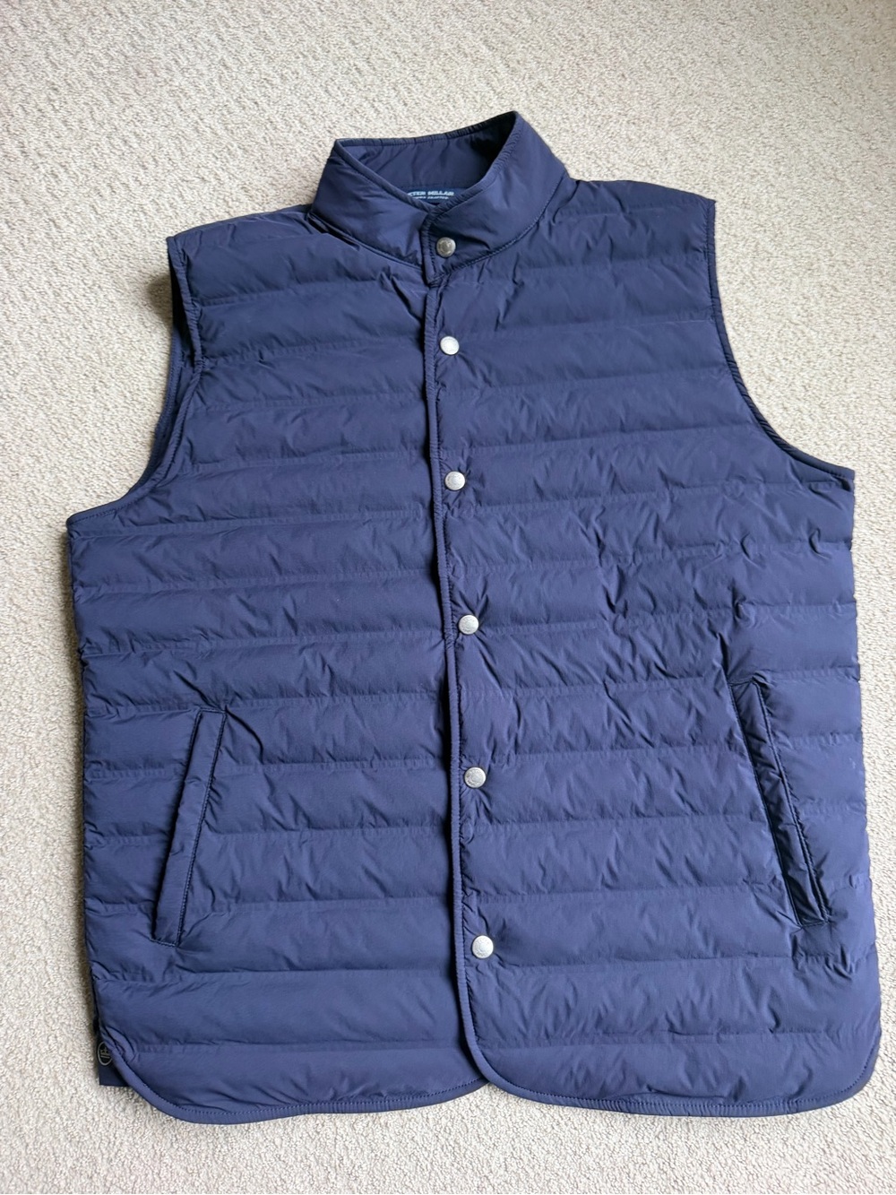 Peter Millar Men's Navy Quilted Snap-Front Vest